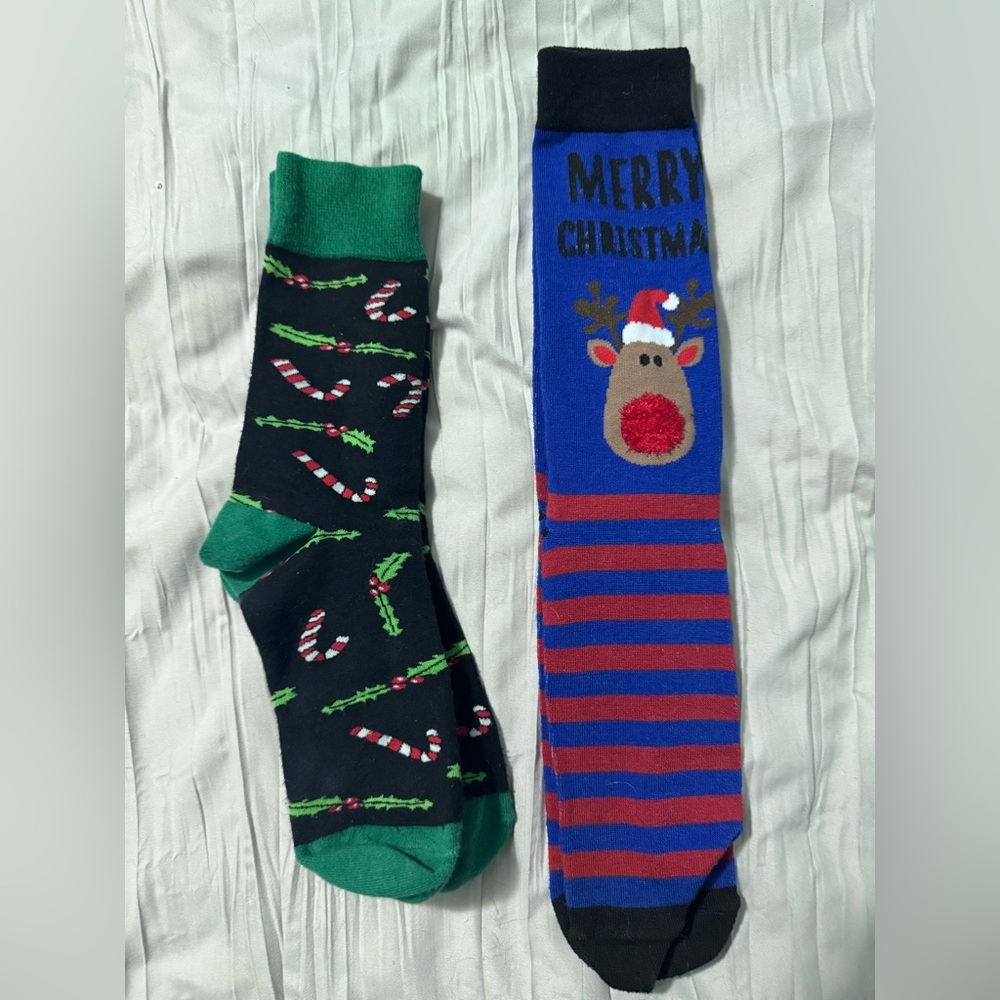 T.J.Maxx Christmas Socks - Black and Blue